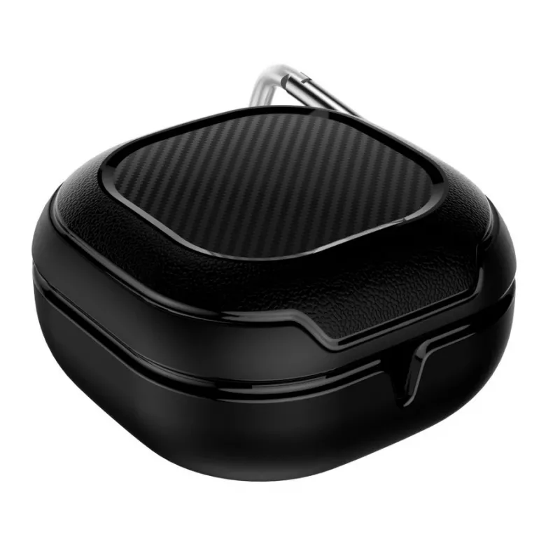 Tech-Protect Rough Carbon apsauginis dėklas Samsung Galaxy Buds 2 Pro/2/Live/Pro įkrovimo dėklui, juodas
