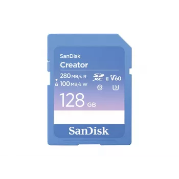 SanDisk Creator SDXC UHS-II atminties kortelė 128 GB, skaitymo greitis iki 280 MB/s