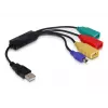 DeLock USB2.0 išorinis 4 prievadų kabelinis USB šakotuvas - Hub - 4 x USB2.0 - stalinis (61724)