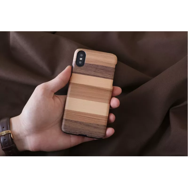 Apsauginis dėklas iš medžio ir polikarbonato iPhone X/XS – juodas