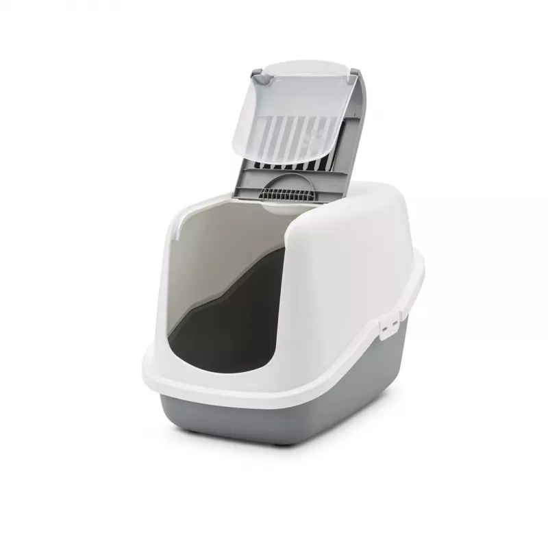 SAVIC Nestor White-Grey – Uždaras katės tualetas – 56x39x38.5 cm – 1 vnt.