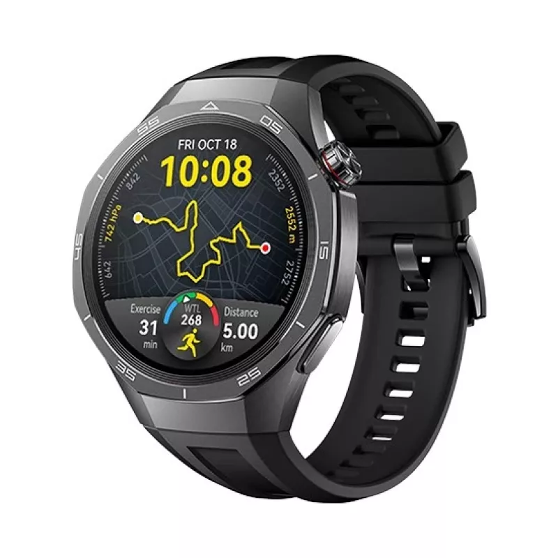 Išmanusis laikrodis HUAWEI WATCH GT5 Pro 46 mm — 1,43 colio AMOLED, GPS, 524 mAh, titano korpusas, juodas dirželis