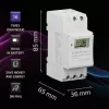 DIN bėgelio elektroninis laikmatis QOLTEC 50983, maitinamas baterija, automatikos grandinėms