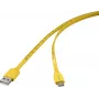 USB kabelis Renkforce USB 2.0 USB-C kištukas – USB-A kištukas geltonas su metriniu žymėjimu RF-6721076