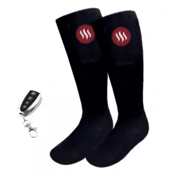 Šildomos kojinės Glovii GQ2L unisex L su integruotu šildymo elementu, medvilnė/elastanas, juodos/raudonos