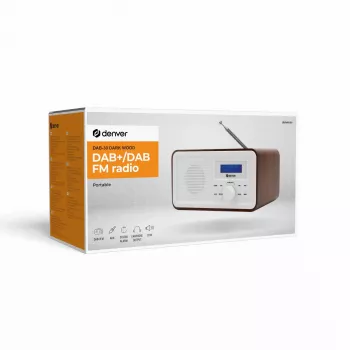 Radijas DENVER DAB-30DW DAB/FM stalinis radijas tamsaus medžio apdaila
