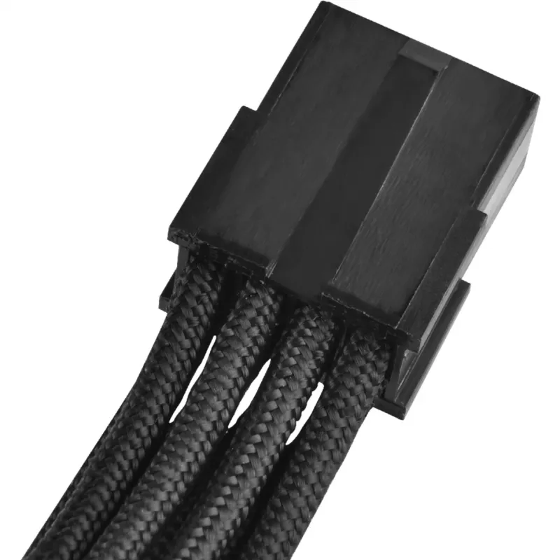 SilverStone SST-PP07-PCIB maitinimo pratęsimo kabelis, PCIe 8 kontaktų į PCIe 6+2 kontaktų, 25 cm, juodos spalvos