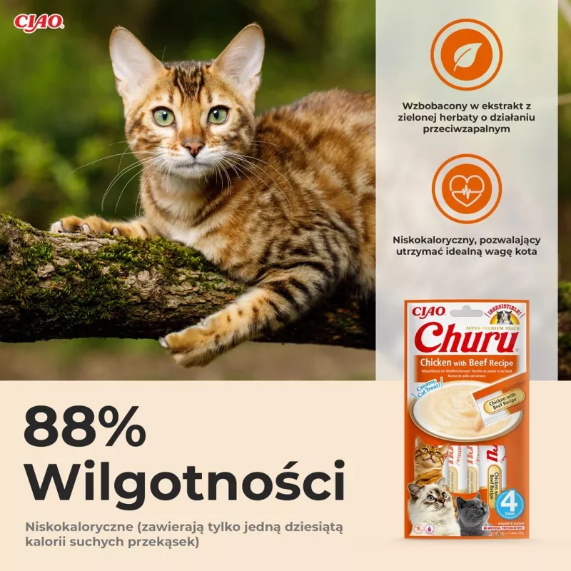 INABA Churu Chicken with Beef Recipe - skanėstai katėms - 4x14 g