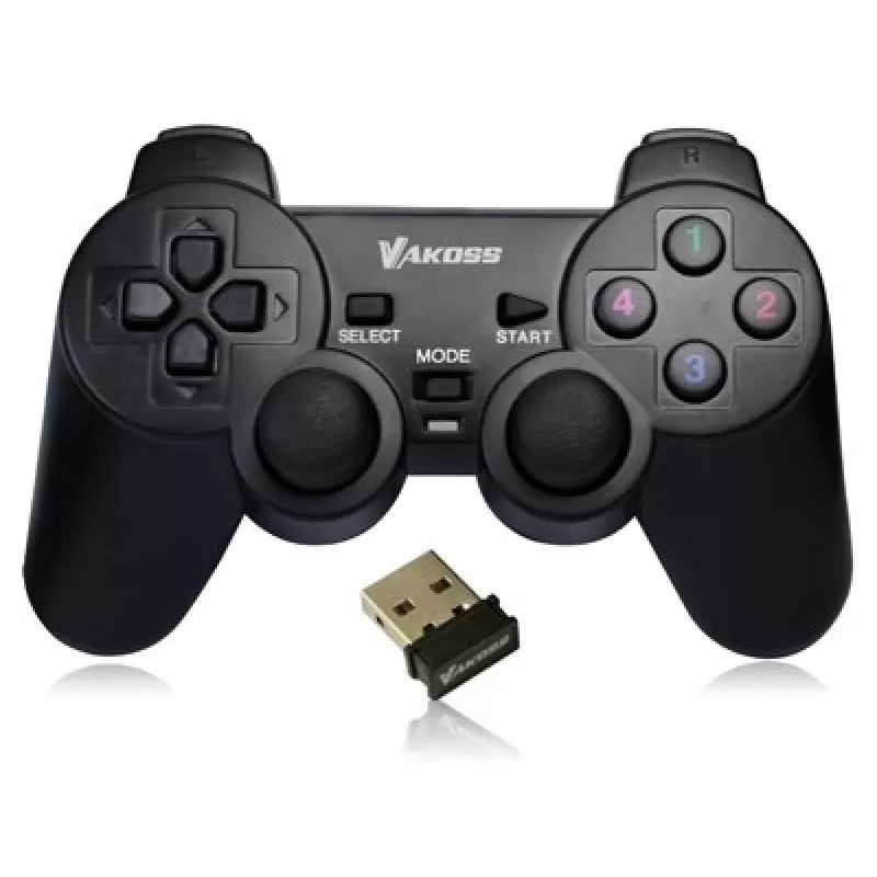 Žaidimų pultas VAKOSS GP-3925BK Juodas belaidis RF analoginis/digitalinis PC ir PlayStation 3, 12 mygtukų, 2,4 GHz, nano imtuvas
