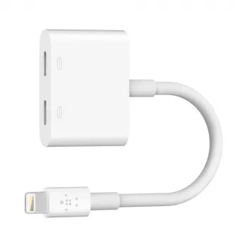 Belkin Lightning Audio + Charge RockStar kabelis, 11,5 cm, baltas F8J198btWHT