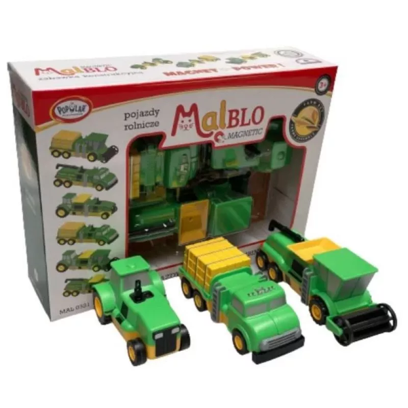 Popular Playthings Ūkio transporto priemonių rinkinys Mix or Match (dvikalbis)