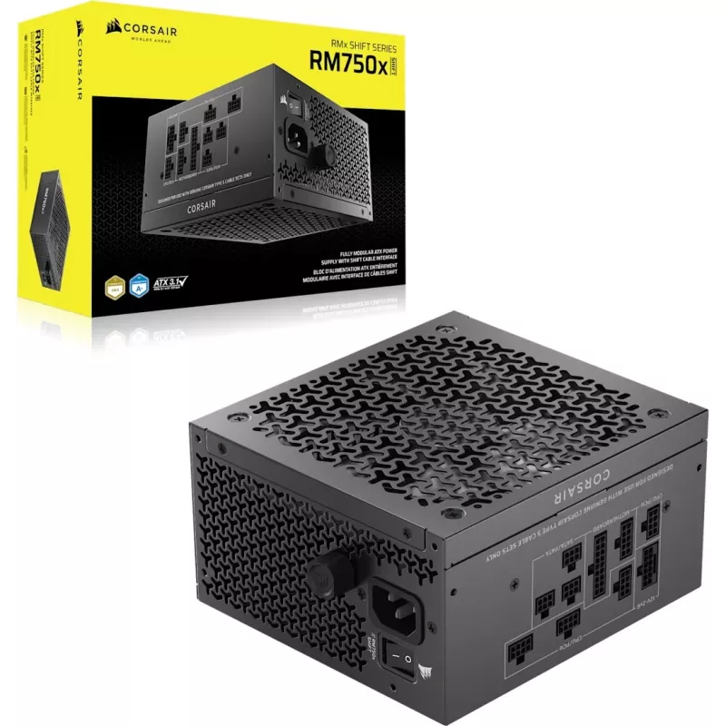 Maitinimo blokas CORSAIR RMx Shift RM750x 750 W ATX 24-pin 80 PLUS Gold, juodas, 140 mm ventiliatorius