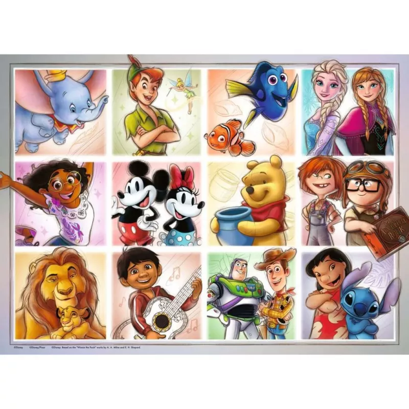 Vaikų dėlionė Ravensburger Disney Multicharacter – 100 detalių, dėlionė vaikams