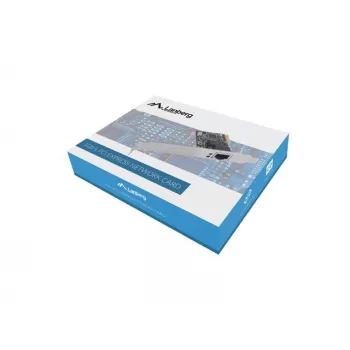 Vidinė Ethernet tinklo plokštė LANBERG PCE-1GB-201, PCI Express, 1× RJ-45 Gigabit (1000 Mbit/s), juoda