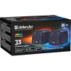 Kompiuteriniai garsiakalbiai DEFENDER J3 2.0 6W LED USB, 2×3W RMS, 90–20000 Hz, 3,5 mm, juodi