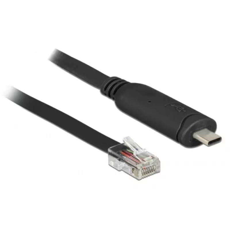 DeLock 63912 USB-C į RS-232 nuoseklusis adapteris, 1x RS-232, juodas