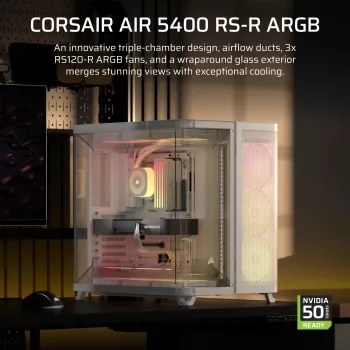 Korpusas Corsair AIR 5400 RS-R ARGB Midi Tower Baltas