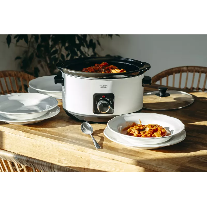 Lėtai verdantis puodas Adler AD 6413r, 5,8 L, baltas