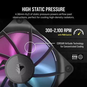 Ventiliatorius Corsair iCUE LINK RX120 RGB 12 cm juodas 400-2100 RPM