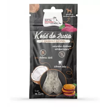 Kramtomasis žaislas šunims SYTA MICHA Coconut with sweet potato 12 cm – kramtomas skanėstas suaugusiems šunims, 65 g, 12 cm