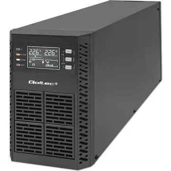 Qoltec 52281 nepertraukiamo maitinimo šaltinis (UPS) Dvigubo keitimo (Online) 2 kVA 2000 W 3 AC lizdai