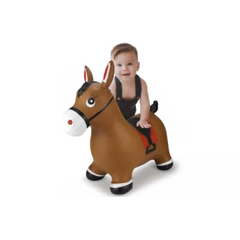Pripučiamas šokinėjantis žaislas gyvūnėlis Jamara Hopping Animal Horse rudas su pompa