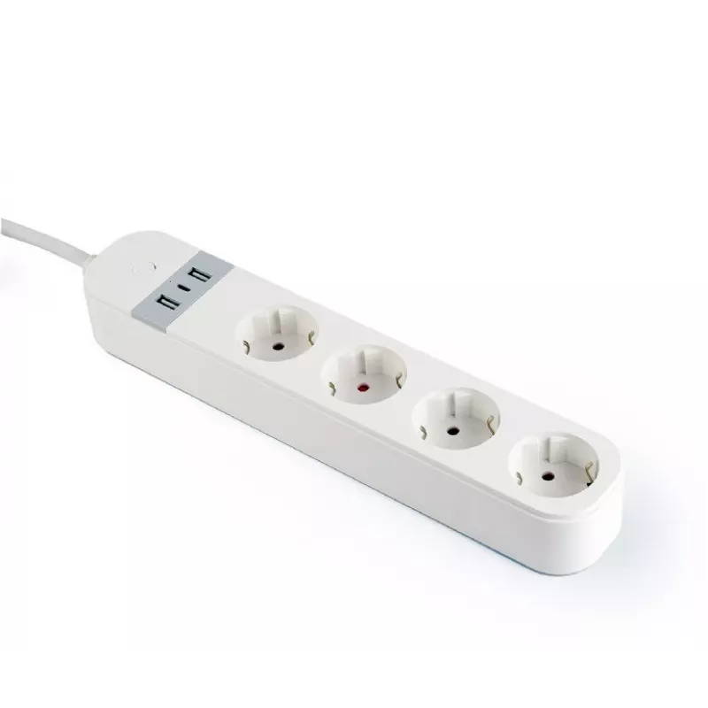 Išmanusis elektros lizdų blokas Gembird TSL-PS-S4U-01-W 4 AC lizdai 3880 W Baltas