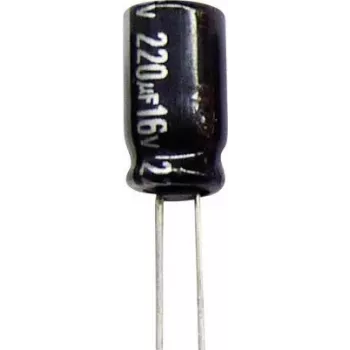 PANASONIC NHG-A 2,2 mF 63 V - Radialinis elektrolitinis kondensatorius, 2,2 mF, 63 V, RM 7,5 mm, 1000 h, 105 °C, ±20 % (ECA1JHG222)