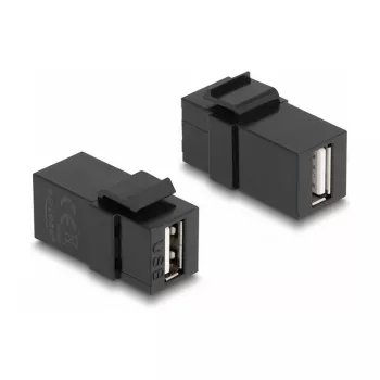 DeLOCK Keystone modulis USB 2.0 A lizdas – USB 2.0 A lizdas juodas
