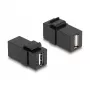 DeLOCK Keystone modulis USB 2.0 A lizdas – USB 2.0 A lizdas juodas