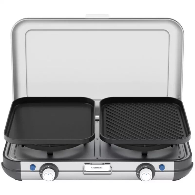 Nešiojama dujinė kaitlentė Campingaz 2213311 – 2 zonos, 5,4 kg, 490×350 mm, juoda/pilka/sidabrinė