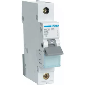 Automatinis jungiklis Hager MCN116 16A C charakteristika 1 modulis