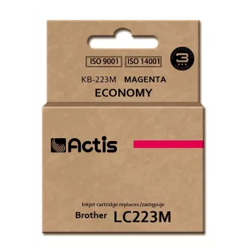 Dažų kasetė ACTIS KB-223M suderinama su Brother LC223M, purpurinė, dažų pagrindo 10 ml, standartinės išeigos, vienetinė pakuotė