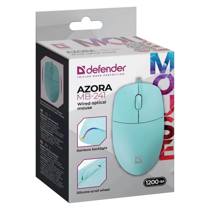 Laidinė pelė Defender AZORA MB-241 RF MINT 1200dpi 3P