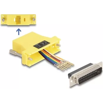 DeLOCK D-Sub 25 pin moteriškas į RJ45 moterišką surinkimo komplektas geltonas VGA RJ-45