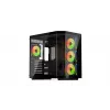 Krux Empero KRXD010 Midi Tower PC korpusas, ATX, su grūdinto stiklo skydu, 4 x 120 mm ARGB ventiliatoriai, juodos spalvos - GPU iki 420 mm, procesoriaus aušinimas iki 155 mm, 2x 3,5" + 3x 2,5" įdėklai