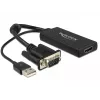 Laidas DeLOCK 0,25 m VGA+USB 2.0-A / HDMI