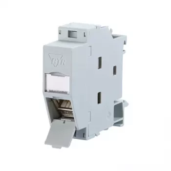 Metz Connect REGplus IP20 C6A modulis 180°M – DIN lizdas bėgeliams – RJ-45 – šviesiai pilka (130B117003-E)