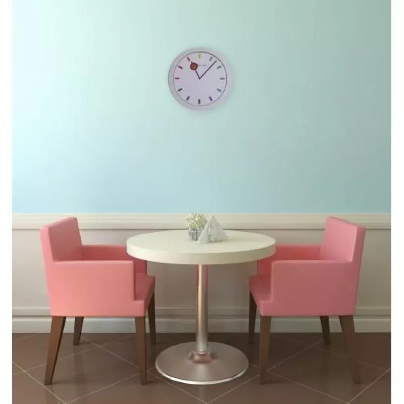 NeXtime 3048 Color Change sieninis laikrodis, Ø28 cm, baltas / įvairiaspalvis