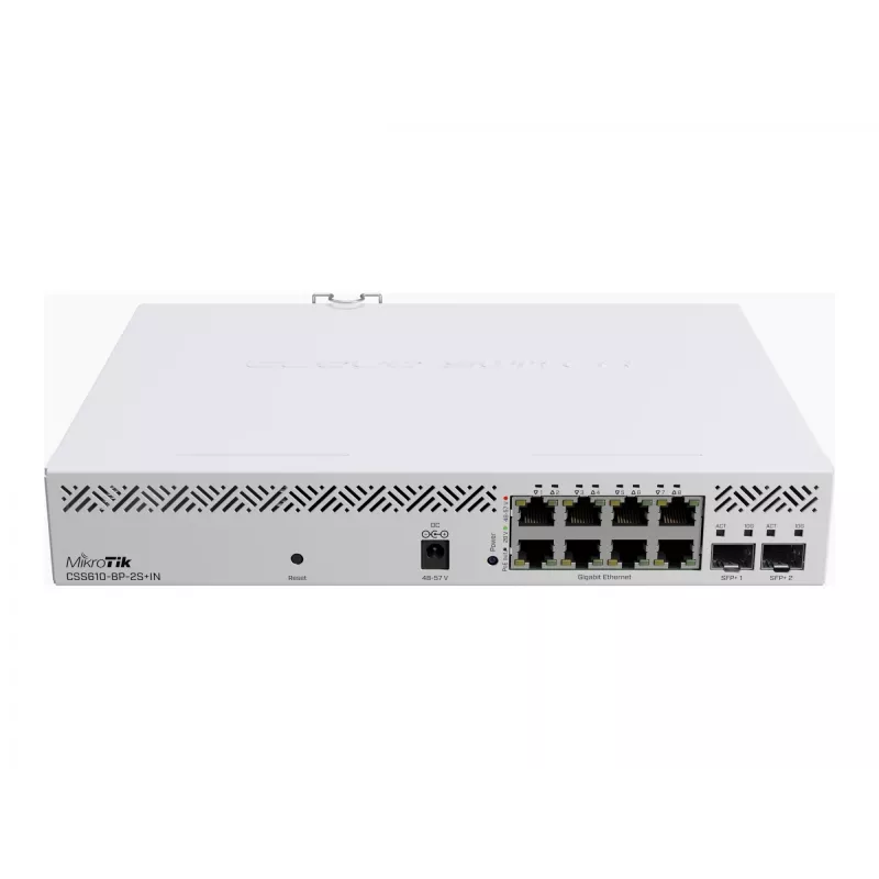 Valdomas jungiklis MikroTik CSS610-8P-2S+IN, 8 prievadai Gigabit Ethernet PoE