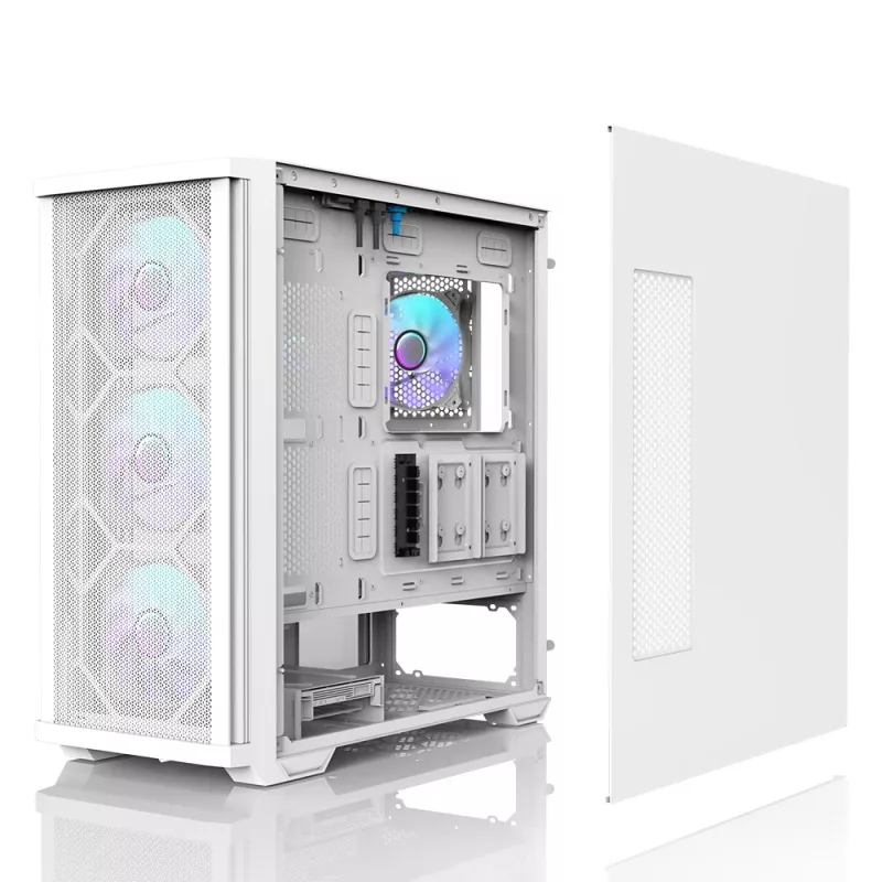 Korpusas Zalman Z10 DUO ATX baltas su ZM-IF120 x4 ARGB ventiliatoriais