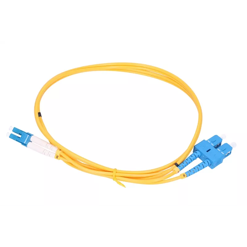 Patchcord Extralink SC/UPC – LC/UPC, vienmodis G.652D, dupleksas PVC, 3 mm, 1 m