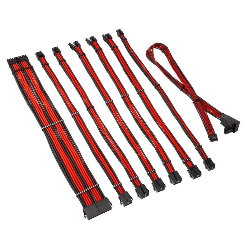 Laidų/Adapterių rinkinys Kolink Core Pro 12V-2x6 Type 2 pintas, Jet Black/Racing
