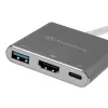 SilverStone SST-EP08C USB 3.1 Type-C adapteris į HDMI/USB Type-C/USB Type-A – sidabrinis