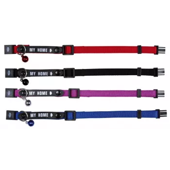 Antklodė katėms Trixie 4180 juoda raudona nailonas, reguliuojamas 8 mm plotis, su varpeliu