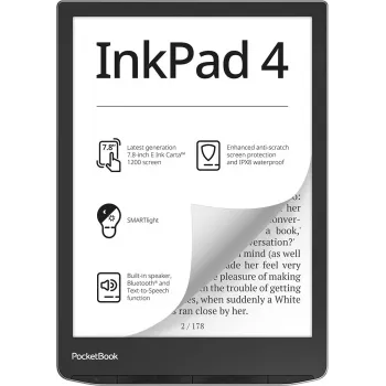 E-knygų skaitytuvė PocketBook InkPad 4 7,8 colio E Ink Carta, 32 GB, Wi‑Fi, juoda/sidabrinė