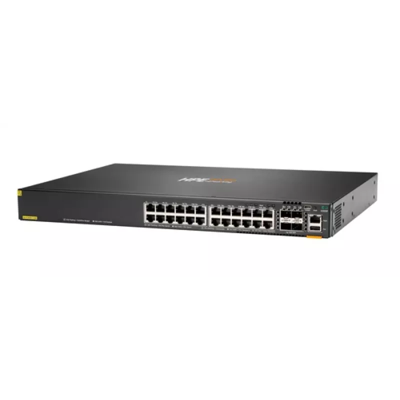 Hewlett Packard Enterprise HPE Aruba Networking CX 6200F 24G 4SFP+ jungiklis - valdomas L3 - 24 x 10/100/1000 + 4 x 100/1000/10G SFP+ - priekiniai prievadai
