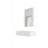 Tualetinis staliukas su veidrodžiu cama meble PAFOS 80×41.6×100 cm, baltas matinis, MDF rėmas, 1 stalčius