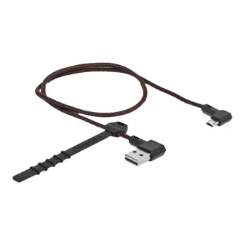 USB kabelis DeLOCK EASY-USB 2.0 Type-A į Micro-B kištukas 0,5 m juodas