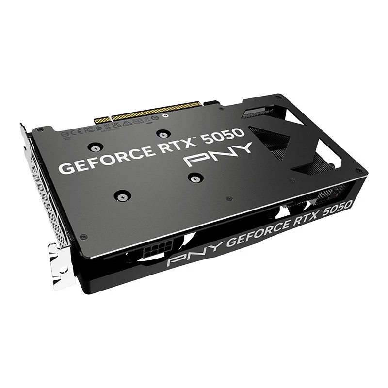 Vaizdo plokštė PNY GeForce RTX 5050 – 8 GB GDDR6, 2317 MHz, 128 bit, PCIe x8 5.0, dviejų ventiliatorių aušinimas